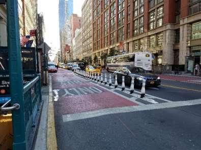 18 How protected bus lanes could work on 14 th street Physical protection at the edge of a curbside bus lane 23 rd Street: Bus lane protection approaching 6 th Avenue Significantly less likely that