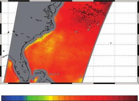 2.3 Large Heat Release over the Florida Current and the Gulf Stream 5W/m 2 1m 3 C ( a ) AMSR-E Sea Surface Temperature on Dec. 3, 23-84 -8-76 -72-68 -64 14 [ C] ( b ) AMSR-E Sea Surface Wind on Dec.