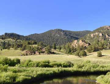 TARRYALL TAILWATER RANCH ACREAGE & IMPROVEMENTS The terrain on the deeded acreage varies from open rangeland in the northwest corner with postcard views to the snow-capped Mosquito Range to lush