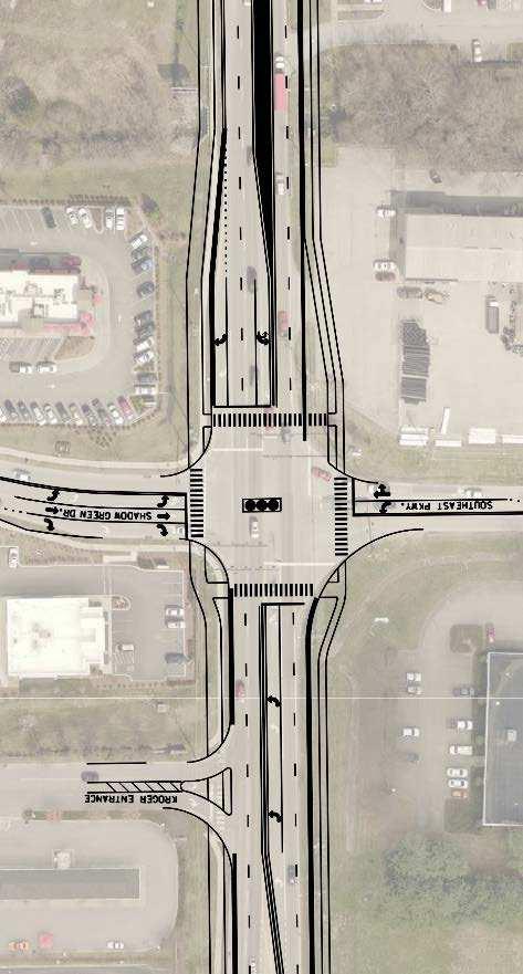 left-turn lane Roundabout Concept with 4-foot