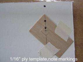 balsa knife, replace the square plug, then push the point of the cutter through the square plug and into the cardboard. Remove the template and cut the card former with the circle cutter.
