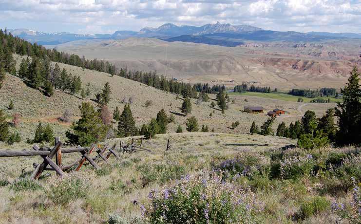 View of the ranch from the National Forest boundary looking North Location: Located in Fremont County, Wyoming, Homestead Draw Ranch is just 6 miles west of the authentic Western town of Dubois, at