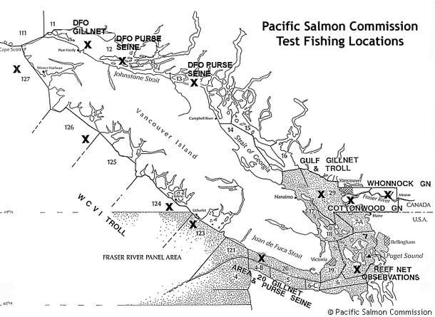 Figure 3: Fraser River Panel Area and the PSC test fishing locations. 260 The Larocque v. Canada (Minister of Fisheries and Oceans) decision 178.