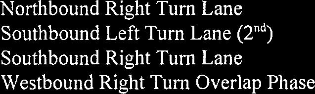 Lane Eastbound Right Turn Lane Westbound Right Turn Lane ProtectedIPermissive Phasing All Approaches Extend Traffic Signal