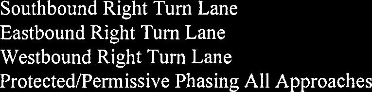 Turn Lane Protected Phasing Westbound l~astbound Right Turn Lane ed under 2020 Base conditions.