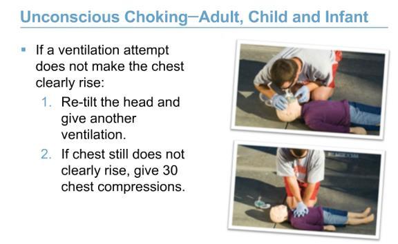 Conscious Choking--Infant Skill Practice Form 2 lines 1 side will be rescuer, other side will provide feedback switch Unconscious Choking Adult and Child Drowning