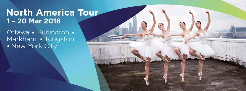 2 Dancers (from left): Xue-ning Zhang, Jessica Burrows, Zhi-yao Chen, Ge Gao Photographer: Tim Wong Hong Kong Ballet embarked on a North America tour for three weeks in March 2016, visiting five
