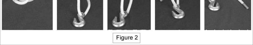 Even if a simple knot can do the job, we recommend the installation of a hook with the bowline knot (figure 1 on the right) because it can be easily undone if you need to change the hook.