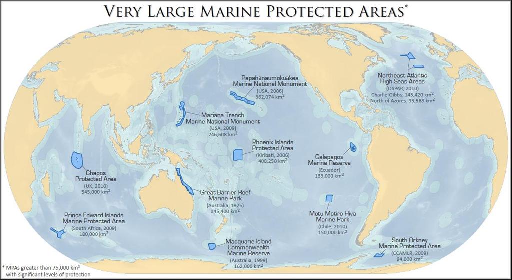 Marine reserves: no living organisms can be legally harvested,