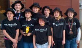 SG1 -Super Grinnellians 1 First Lego Team after celebrating their 2nd place finish in Robot