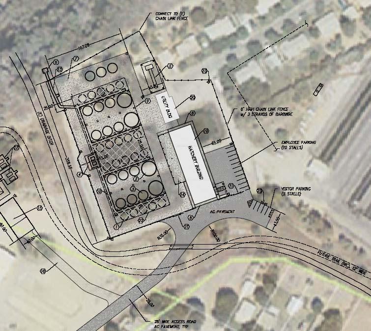Section 5. Facilities Figure 5.2. Detailed conceptual design of the San Joaquin River Salmon Conservation and Research Facility. 5.1) Broodstock collection facilities (or methods).