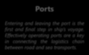 Effectively operating ports are a key in connecting the logistics chain between road and sea transports.