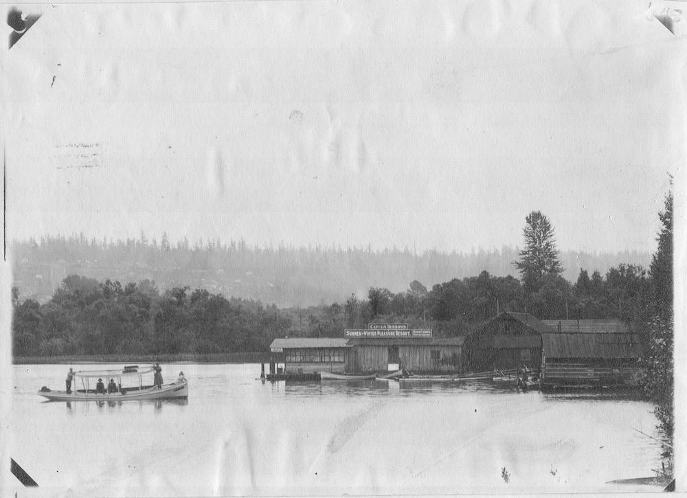 Photograph of the Burrows Resort on the Black River, circa