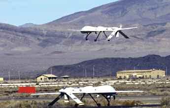 UAV UNMANNED AERIAL VEHICLES Two Predators are being launched from Creech Air Force Base near Indian Springs, Nevada MQ-9, Reaper UAV They look a bit strange, and it becomes immediately apparent that