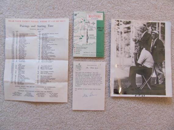 a letter on Augusta National stationary talking about the photo, in vg condition. Sale price @ $75 18.