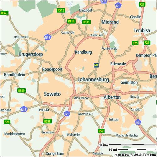 Johannesburg Congestion level 30% Ranking Ranking of city compared to continent 1/6 Congestion level on highways 18% Congestion level on non-highways 37% 43 min Delay per year with a 30 min commute