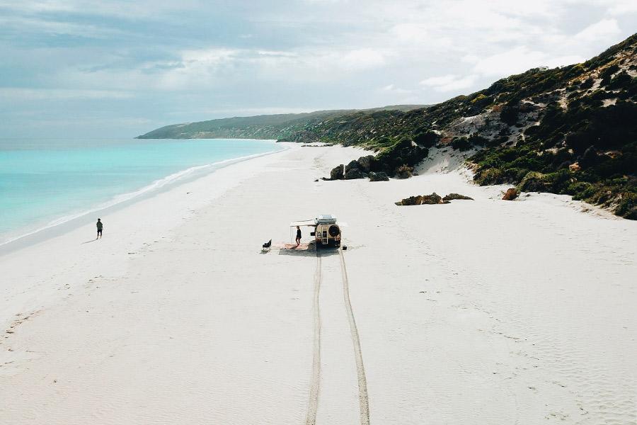 Emu Bay allows vehicles on the beach, so set up camp for the day wherever your heart desires!