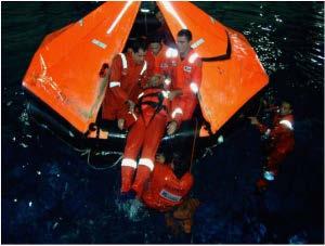 6 IMMEDIATE ACTIONS TO BE TAKEN IN A LIFE BOAT AFTER MOVING AWAY FROM THE SHIP S SIDE AND IN SAFE DISTANCE POSITION.