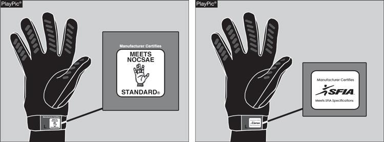 Rule Change GLOVES RULES 1-5 NOTE, 1-5-2b Gloves are now required to carry either the National Operating Committee on Standards for Athletic Equipment (NOCSAE) seal (PlayPic A)