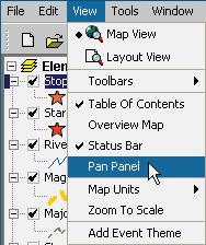 16. Click the View menu and choose Pan Panel. You see a frame around your map.