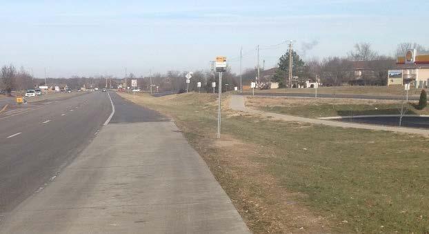 Through the provision of continuous sidewalks, safe and well-marked crosswalks, shared use paths (like the South Providence Trail south of Green Meadows Road), ADA-compliant bus stops, pedestrian