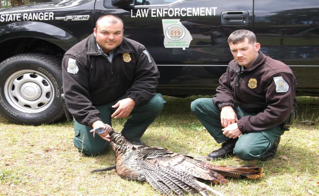 Region VII- Brunswick (Coastal) BRYAN COUNTY On April 20 th, RFC Jack Thain and Ranger Jason Miller checked on a complaint of someone hunting turkeys without permission on the city property at the