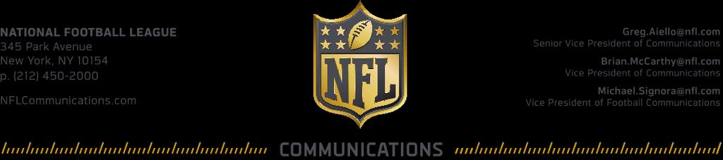 FOR IMMEDIATE RELEASE 1/5/16 http://twitter.com/nfl345 RECORD-BREAKING 2015 SEASON HAD IT ALL Many close games and great comeback victories new teams making the playoffs and winning divisions.