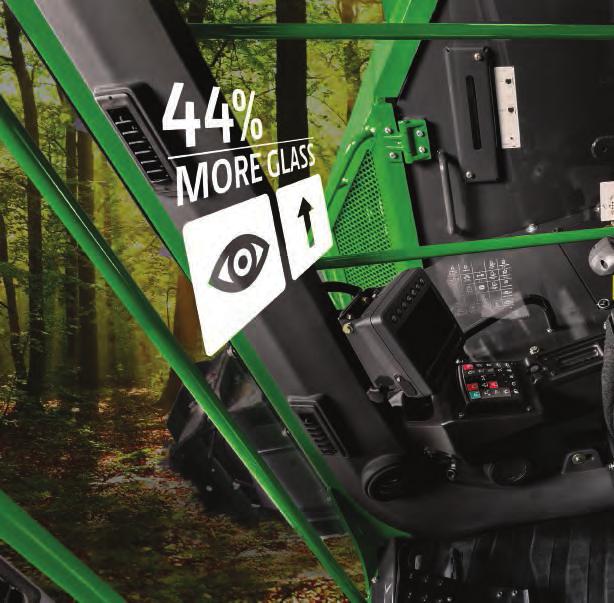 OPERATE IN COMFORT Room with a view. The new operator station was designed by loggers for loggers. It s roomier and more comfortable, with ergonomically designed controls.
