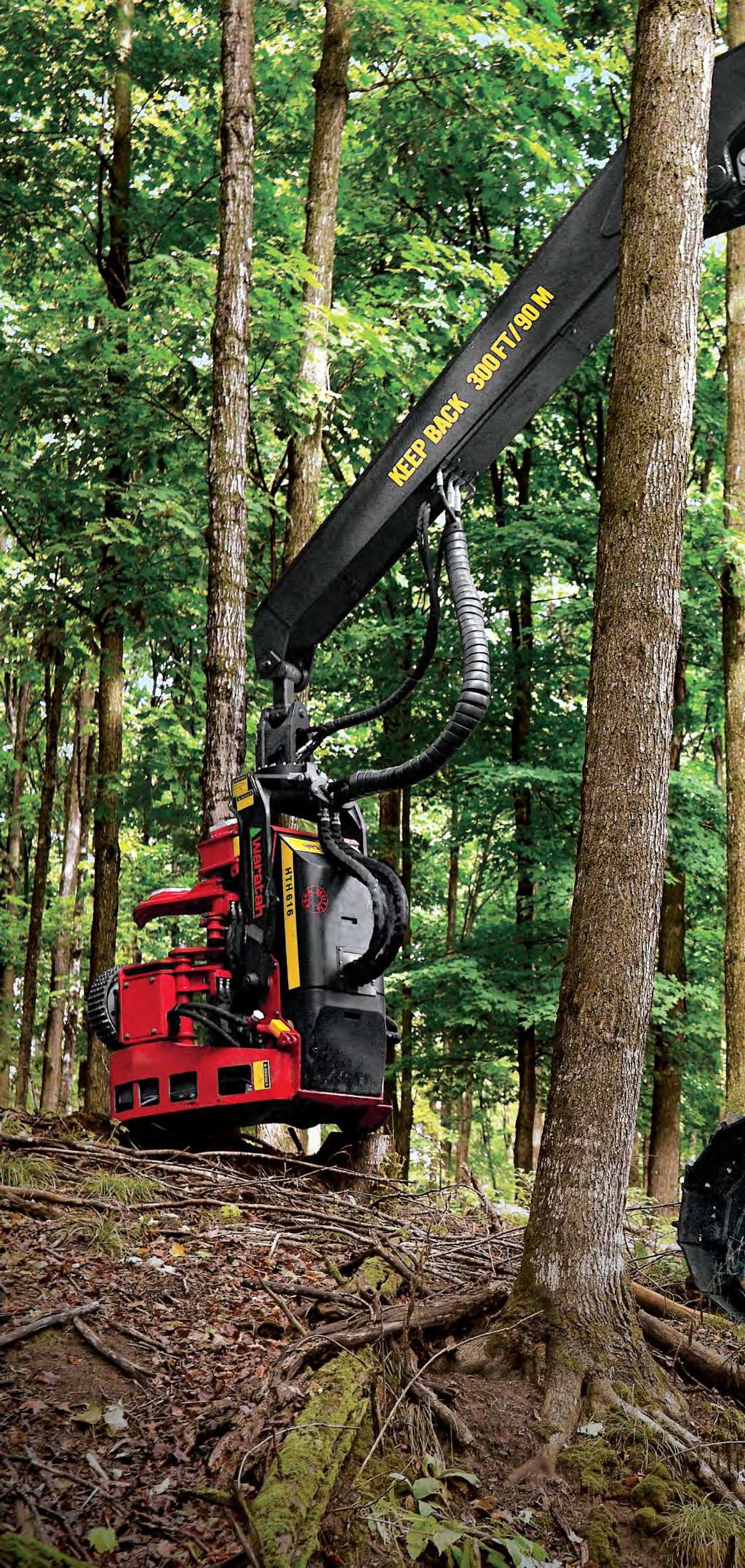 Get where you need to go our harvesters can handle steep grades, stumps, and sloping terrain.