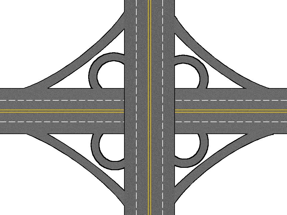CLOVERLEAF INTERCHANGE Allows for interchange of two expressways or