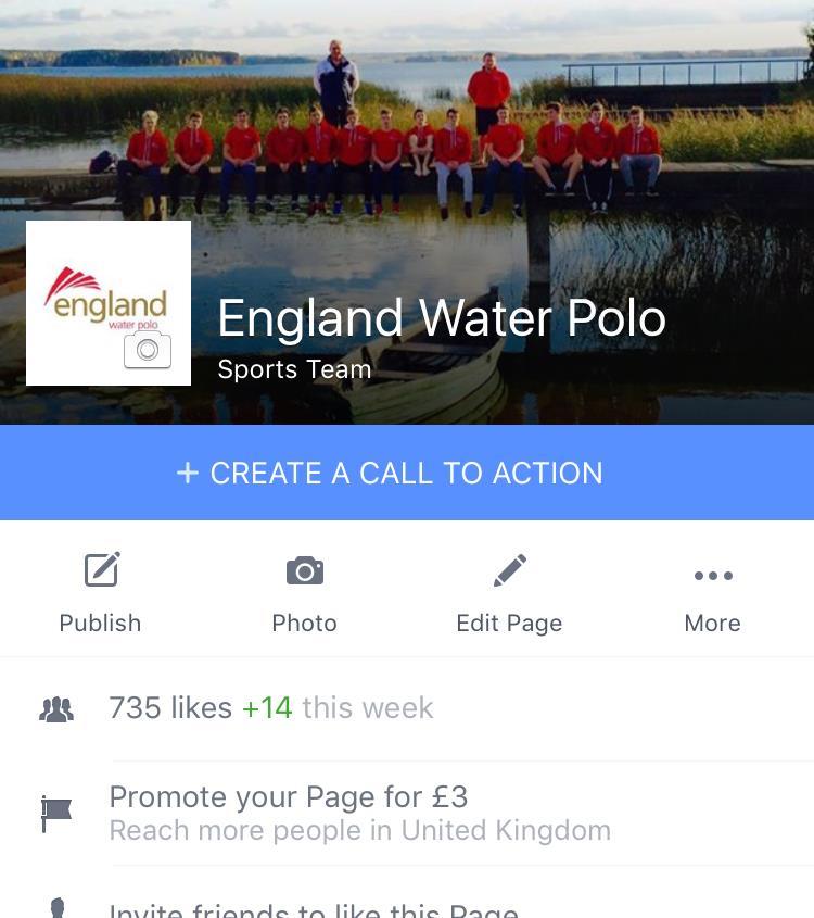 M&C England Water Polo FB page 230 articles 9 Facebook articles per week England Water Polo posts have an average reach of >1000