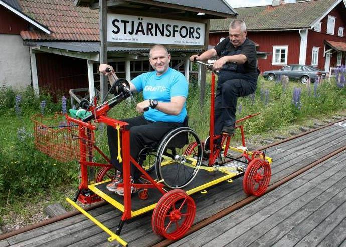 Norwegian disabled access machine, also sitting down.