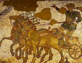 An inscription on the mosaic of an African bath house says of a favorite horse: "Vincas, non vincas, te amamus, Polydoxe!