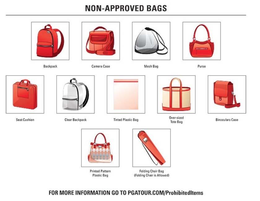Bag Policy: Non-Approved Bags No Backpacks No Camera Bags No Mesh Bags No Purses larger than 6 x 6 x 6 No Seat Cushion