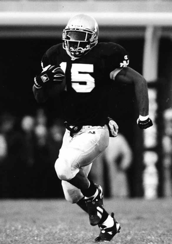 NCAA STATISTICAL LEADERS Allen Rossum led the nation in punt returns in 1996 at 22.93 yards per attempt and was sixth in kickoff returns in 1997 at 28.50 yards per attempt.