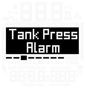 ADJUST WITH UP AND DOWN BUTTONS. ACCEPT WITH SELECT BUTTON. 5.9.4. Setting the tank pressure alarm The tank pressure alarm can be set "ON" or "OFF" and in the range of 10 200 bar.