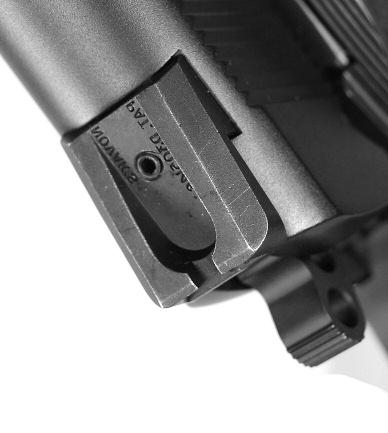 REAR SIGHT ADJUSTMENT WARNING: ALWAYS ENSURE YOUR FIREARM IS UNLOADED BEFORE ADJUSTING YOUR SIGHTS. AT ALL TIMES FOLLOW THE BASIC RULES OF SAFE GUN HANDLING.