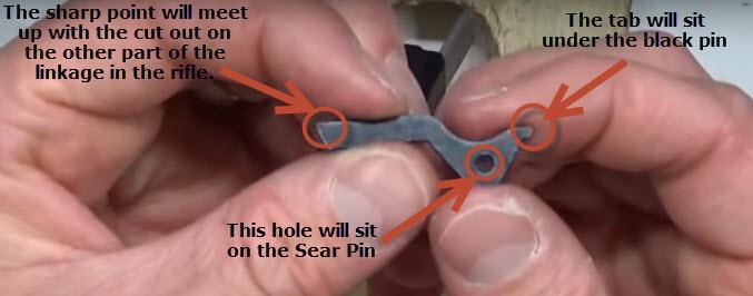 Make sure the step on the Sear Pin is facing the back.