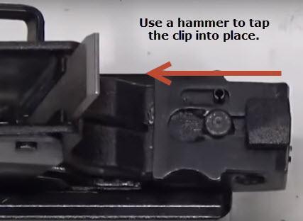 the hole that the clip is centered over.