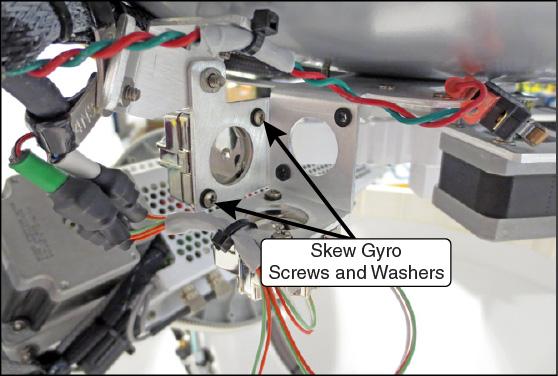 5 screws and four shoulder washers securing the elevation gyro to the bracket (see Figure 9).