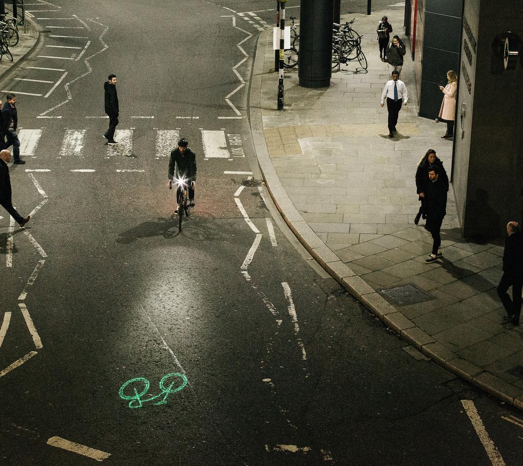 The patented laser technology Proven effectiveness The Beryl bike is fitted with our patented Forward Projection Technology, combining a bright, dynamo-powered white light with a green laser