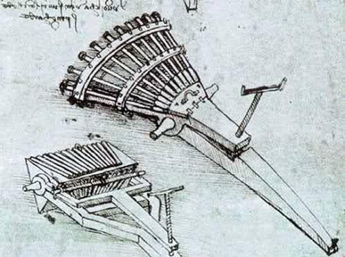 enemies was just as important (if not more so) as the damage they were capable of. This was one of the main ideas behind many of da Vinci s war we can see it because of this giant crossbow.