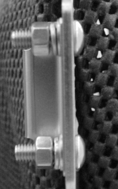 8.5. Bracket D nut spring ring flat washer clip adapter plate screw bottom side top side Side view bracket