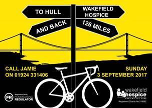 To Hull and Back Wakefield Hospice are organising an endurance ride to Hull and Back this September. Details of the route are set out below. If you want a challenge this is obviously for you.