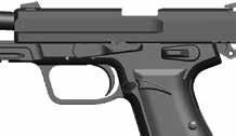 When the last round in the magazine is expended, the slide will be locked back in the open position by the slide catch lever.