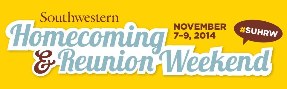 Homecoming 2014 Please join us in celebrating Southwestern s homecoming on November 7-9. Our homecoming parade and Pep Rally will be held on the Georgetown Square on Friday November 7.