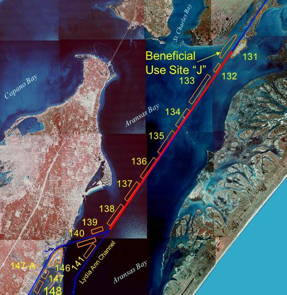 GULF INTRACOASTAL WATERWAY CHANNEL ACROSS ARANSAS BAY Dredging Depth: Placement Area: Gulf Intracoastal Waterway Channel Across Aransas Bay 16 ft. Required Depth 125 ft.