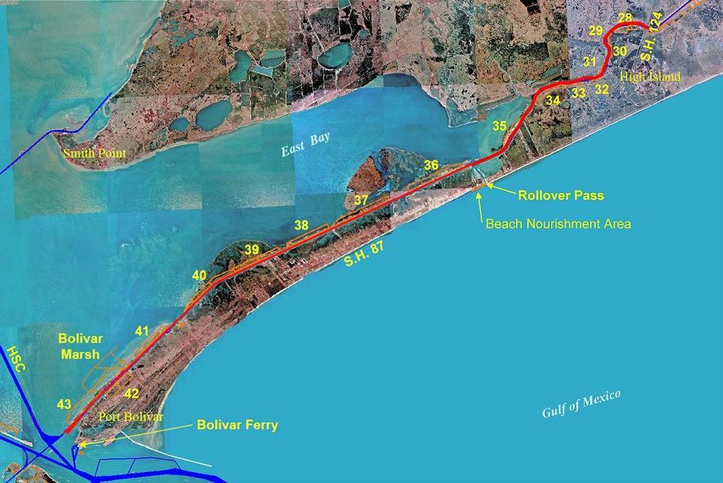 GULF INTRACOASTAL WATERWAY HIGH ISLAND TO ROLLOVER PASS & BOLIVAR FLARE Dredging Depth: Placement Area: Contractor: Gulf Intracoastal Waterway High Island to Rollover & Bolivar Flare 16 ft.
