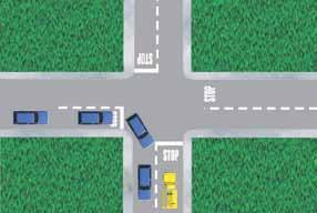 A left turn against a red light can only be made from a one-way street onto a one way street. Signal and stop for a red traffic light at the limit line or corner.