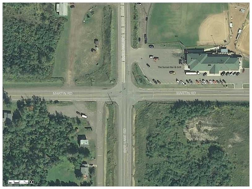 Martin Rd Maple Grove Rd Maple Grove Rd Rice Lake Rd Midway Rd LaVaque Rd 5) Martin Rd/Rice Lake Rd This high-speed intersection has a high crash rate with mostly right-angle and rear-end crashes and